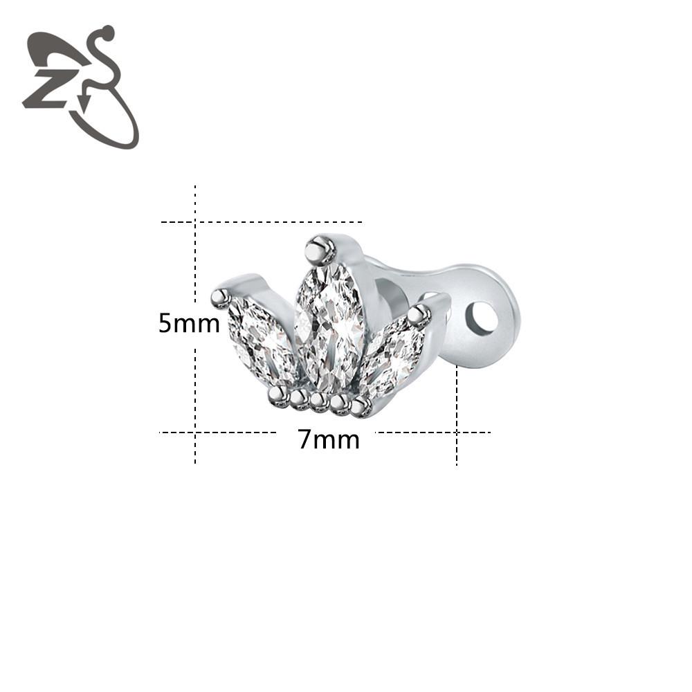 Europäischer und amerikanischer Zirkon-Strass-Piercingschmuck - 316L Titanstahl