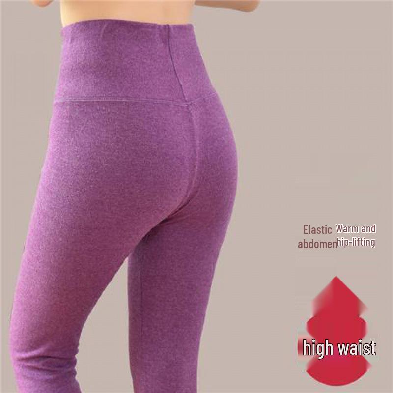 High Waist Thermal Knee-Lined Leggings for Women - Thick, Fleece-Lined, Winter Warmth and Body Shaping.