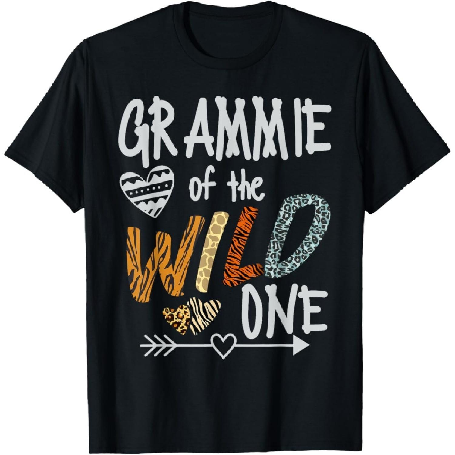 Grammie of The Wild One Animal Safari 1st Birthday Theme T-Shirt S