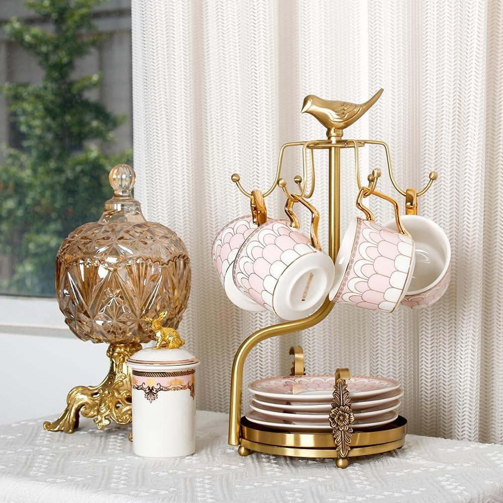 Counter Cup Rack Coffee Cup Holder Bird Decor Solid Brass Mug Rack Tree New Tea Cup Holder  Home