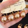 18K Gold-Plated Pearl Round Ear Cuffs - French Retro Minimalist Earrings for Women