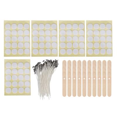 DIY 100Pcs Candle Making Kit 15cm Candle Wicks100Pcs Double Sided Wicks Stickers10Pcs Wood Wicks