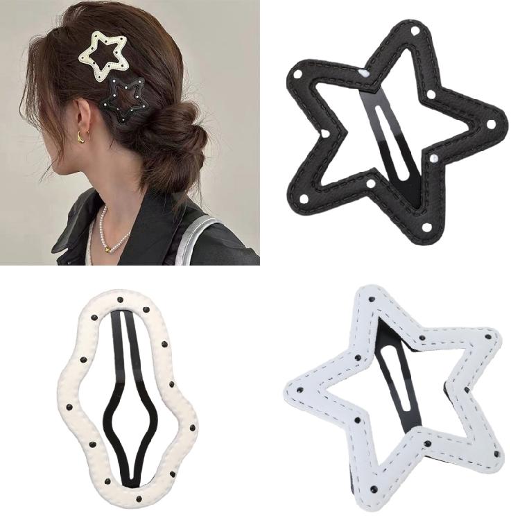 2000s Hair Clip Five-pointed Star Snap Clip Hairpin Teens Girl Hairstyling Tool