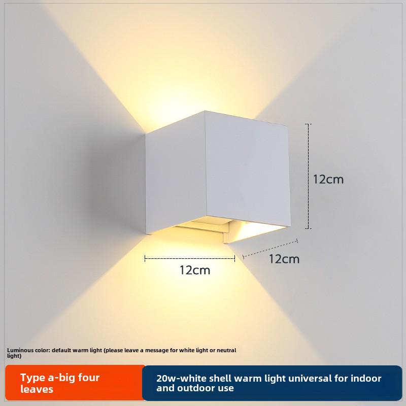 LED Outdoor Four-Leaf Clover Wall Light - Up and Down Beam Decoration for Garden and Exterior Walls.