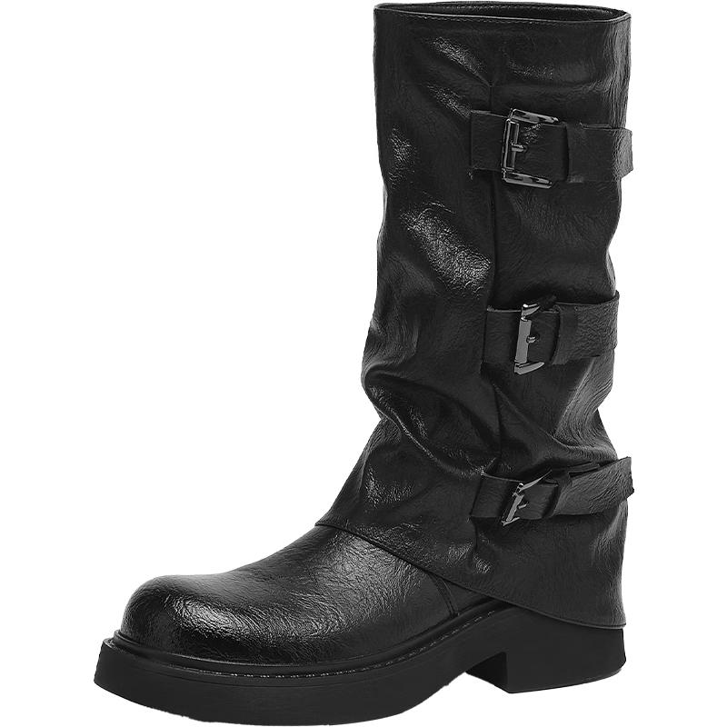 ZHR Women s Slouchy Western Riding Boots with Belt Buckle 37