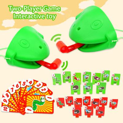 1 jeu de protection du visage de grenouille qui tire la langue, jouet à lécher, jeu de langue caméléon, jeu de société pour 2 joueurs, cadeau pour tout-petits garçons filles