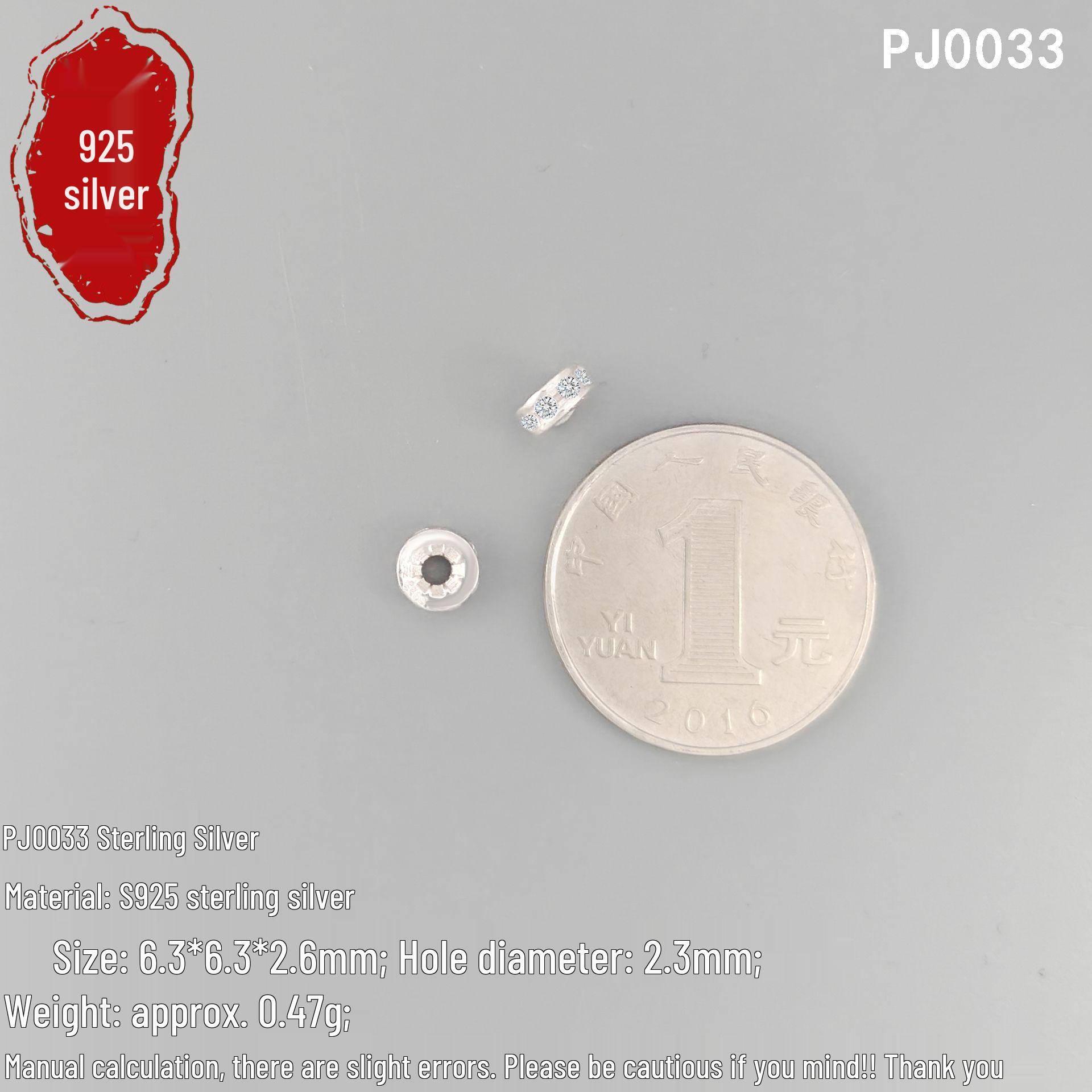 S925 Sterling Silver Personalized Rhinestone Spacer Beads for DIY Jewelry or Cultural Accessories.