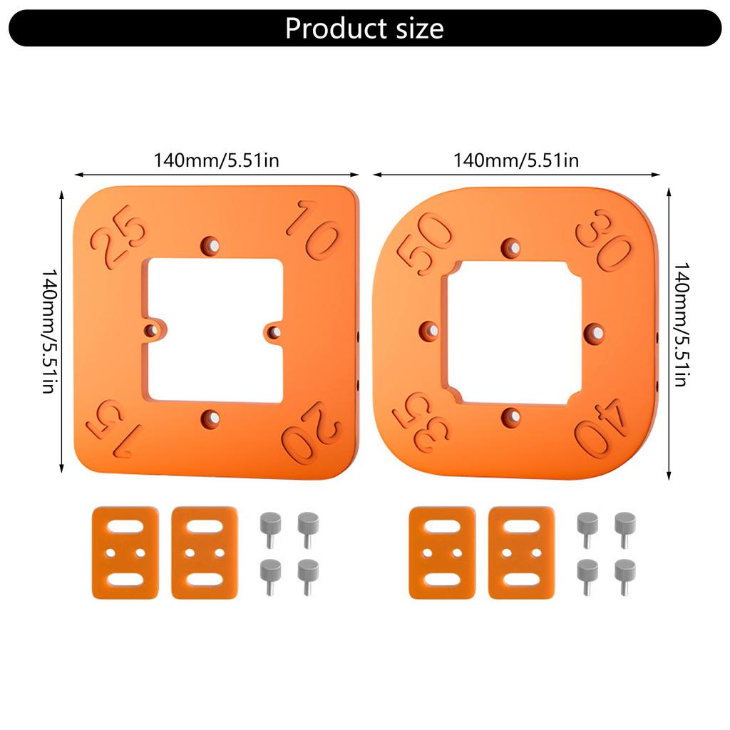 2Pcs Woodworking Router Template R10-R50 Radius Jig Arc Cutting Auxiliary Tool Aluminum Corner Radius Routing Template
