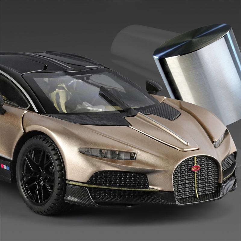 1:24 Tourbillon Chiron Legering Sportwagen Model Diecast Metaal Race Super Voertuigen Auto Model Simulatie Geluid en Licht Kinder Cadeau