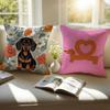 Tax Dachshund söt Kuddfodral Anti-kvalster Kuddfodral Osynlig dragkedja silkeslen kort plysch Soffkuddeöverdrag