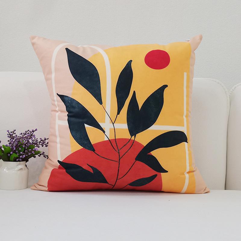 Nordic New Geometric Pillowcase Abstract Print Simple Bedside Sofa Car Cushion Pillowcase Does Not Include Pillow Core