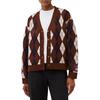 Maglione da donna a maglia a maniche lunghe monopetto con motivo a rombi Levis maglione Marrone A4238-0000