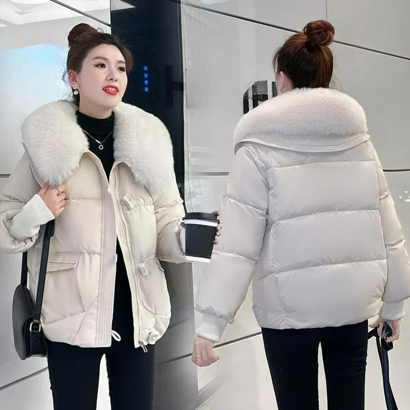 Padded Jacket Plus Size Down Padded Jacket Winter Fur Collar Thickened Short Western Style Loose Padded Jacket