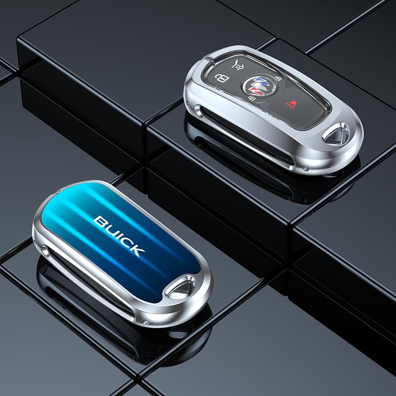 Buick LaCrosse Excelle Zinc Alloy Key Chain Cover - Protective Silver Moonlight Replacement Case.