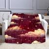Starry Night Sky with Dreamy Clouds Patterned Flannel Blanket Perfect for the Bedroom Living Room, Sofa, or a Little Nap