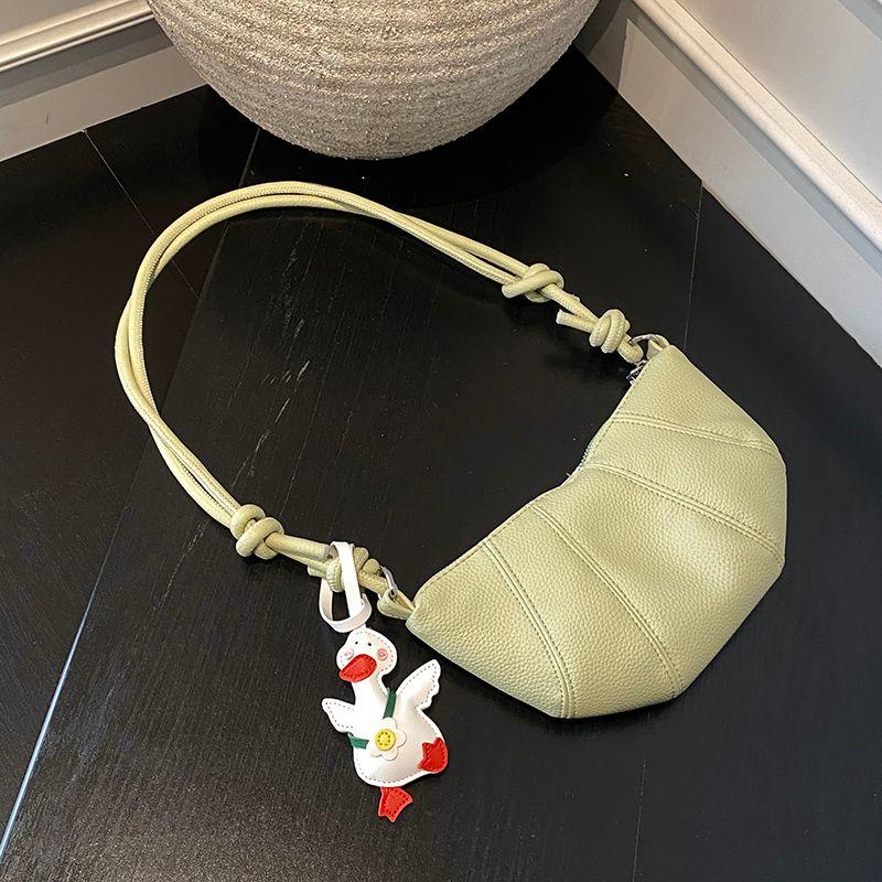 

Yellow Super Hot Horn Bag Female Summer 2025 New Arrival Accessible Luxury Special-Interest Design Fancy Dumpling Crossbody Pouch Green + pendant
