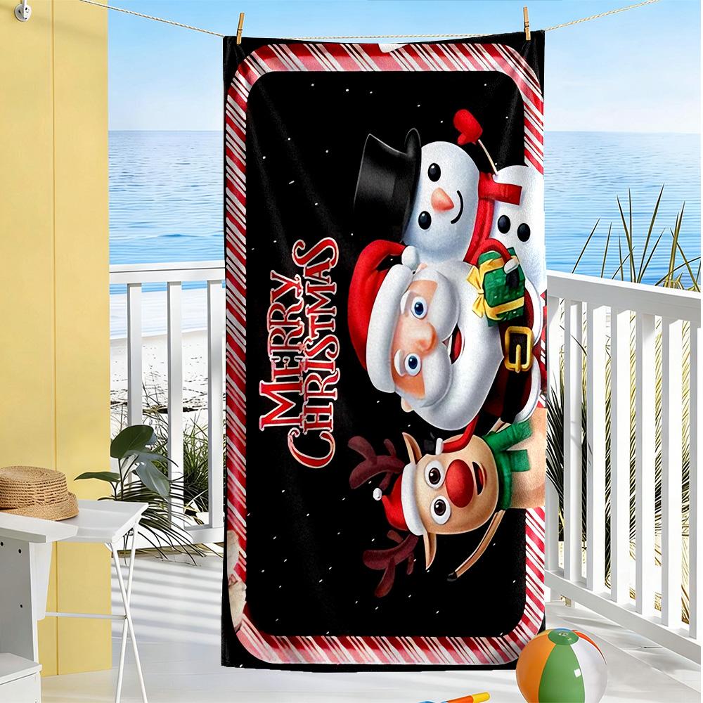 Christmas Beach Towel Super Soft Microfiber Quickdry Fabric Comfortable Lightweight