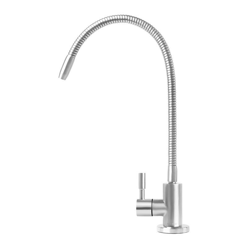 Universal Gooseneck Water Purifier Faucet Reverse Osmosis Drinking Water Filter Faucet Stainless Steel 1/4" PE Quick Connect