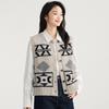 DIMANAF 2025 Autumn Women Sleeveless Buttons Vest Sweaters Style Printing Knitting Casual Loose Short Sweater