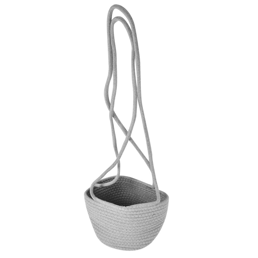Hanging Basket Cotton Jute Rope Durable Hanging Planter Plant Holder Storage Organizer Home DecorGray