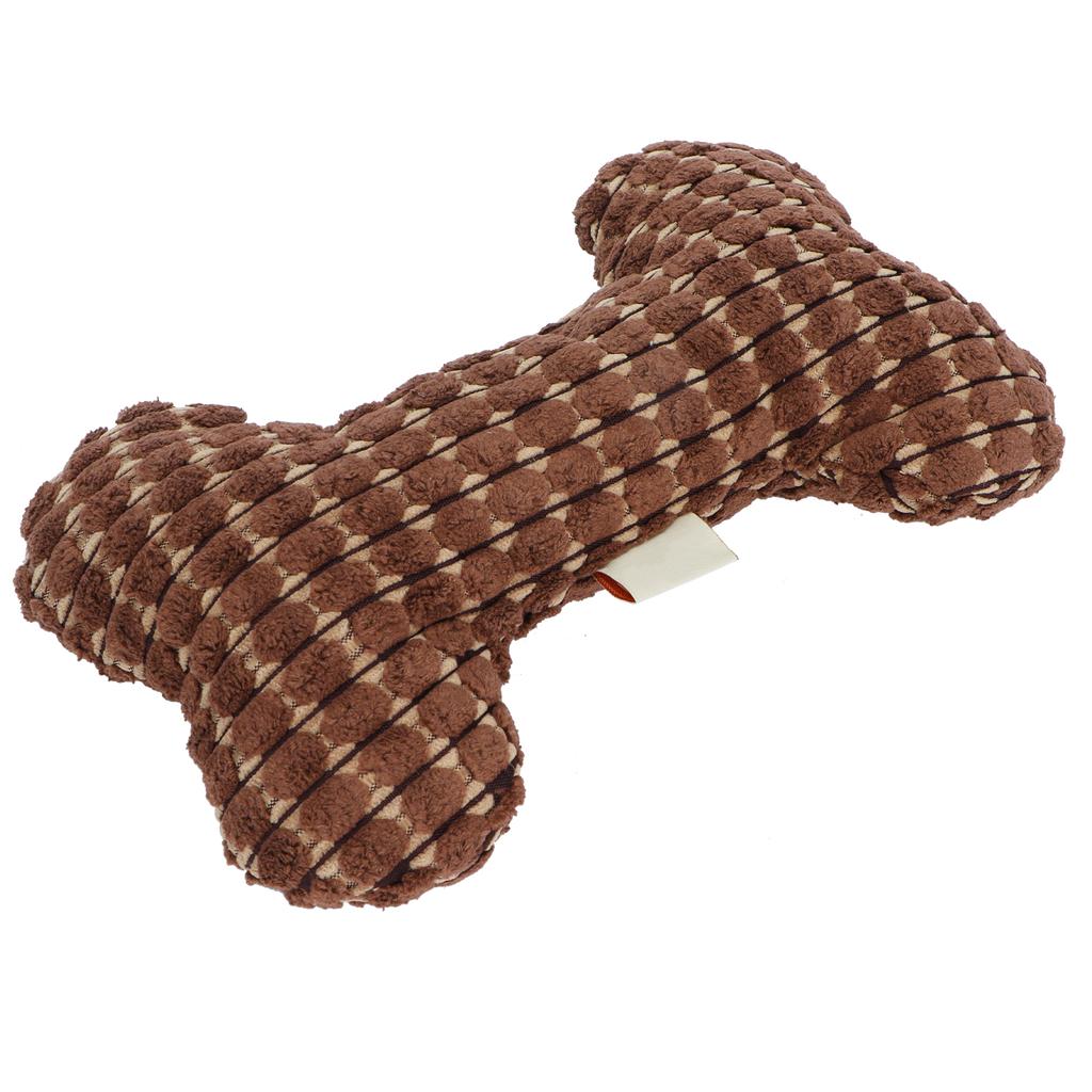 Bone Shape Dog Bite Toy Squeaky Dog Chew Dental Plush Toy for Pets Training Playing