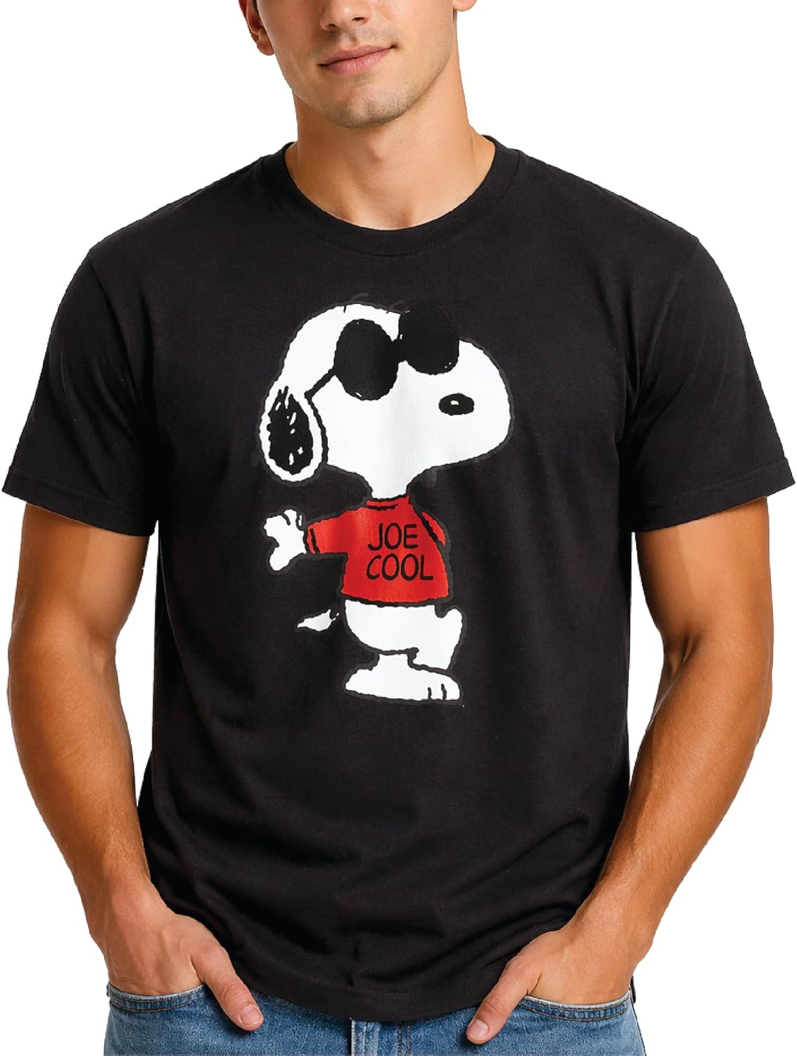 

Peanuts Snoopy Mens Graphic T-Shirts - Snoopy All Over Print Crewneck Short Sleeve Unisex Tshirts for Adults S разноцветный
