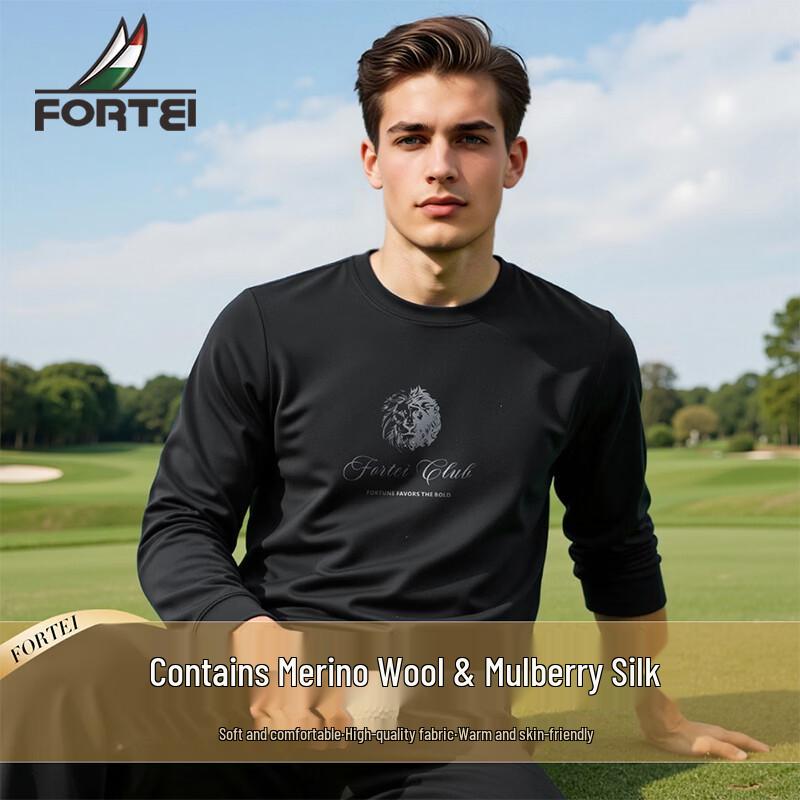Men s Wool Blend Round Neck Long Sleeve Pullover XL (52)
