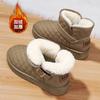 Couple snow boots women's winter 2025 new velvet thickened bread shoes leather surface waterproof and warm outside wear snow cotton