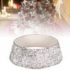 Christmas Skirt Tree Base Stand Cover Holiday Decoration Silver White Piece Bead