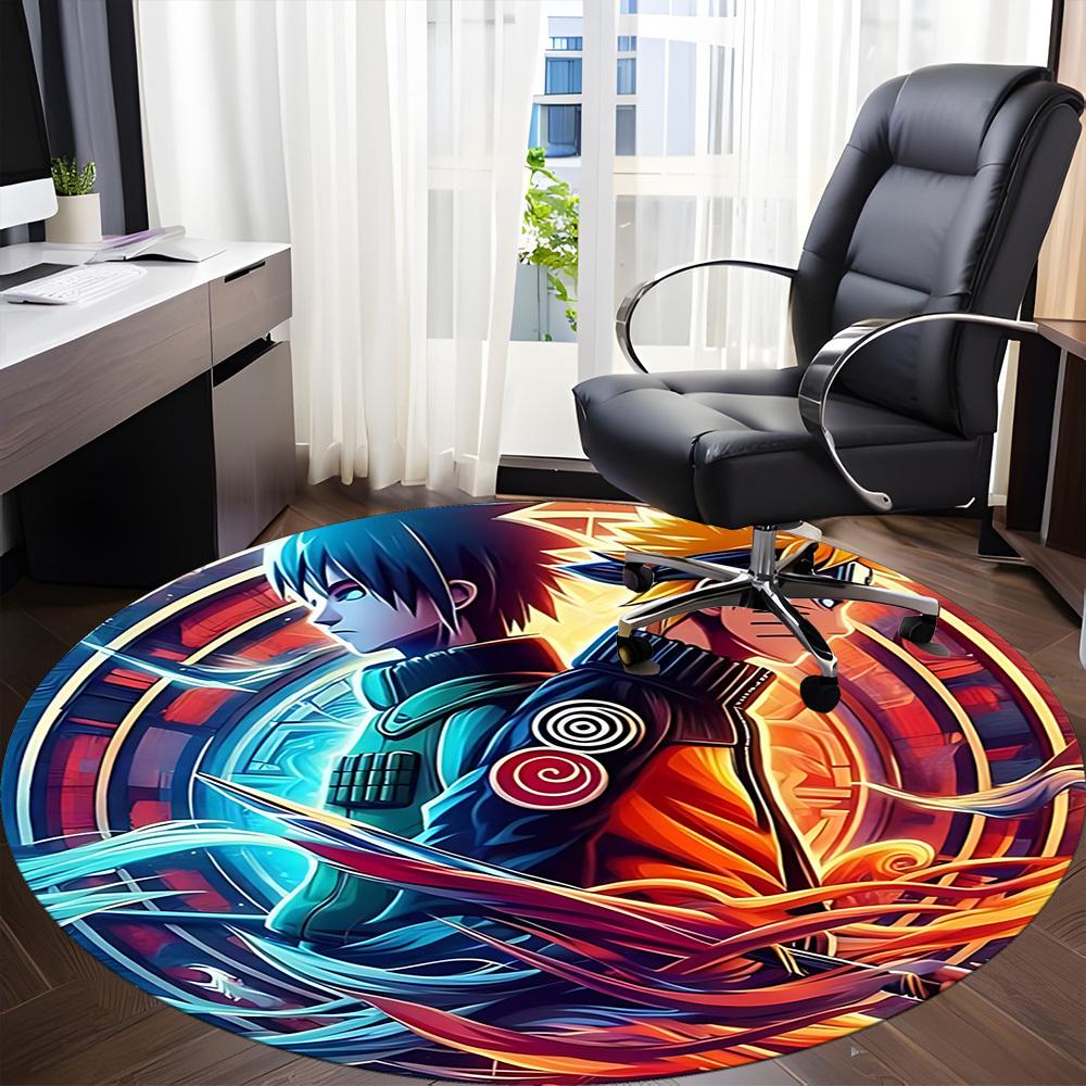 1pc Naruto Sasuke Office Round Area Rug, Under Office Chairs Bedroom Living Room Home Decor, Room Deco, Available in Various Sizes113