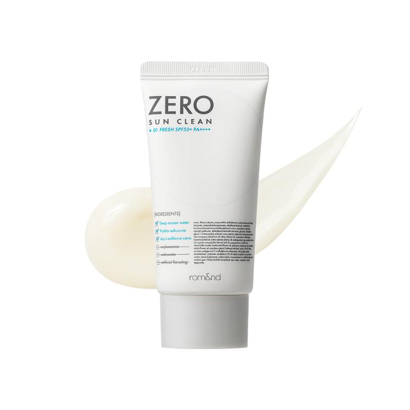 [rom&nd] Zero Sun Clean SPF50+ PA++++ 50ml (01 Fresh / 02 Tone-Up) Lightweight & No-Residue UV Protection 01 fresh