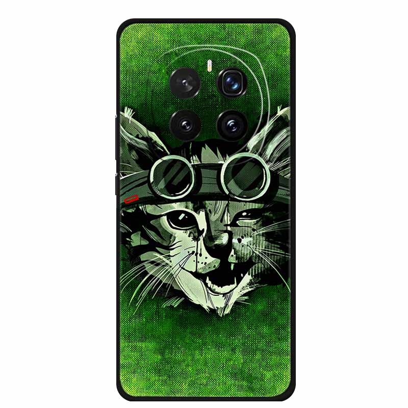 For Honor Magic 7 Case 7Pro Painted Cat Colorful Soft Edge Silicone Black Bumper For Honor Magic7 Pro Back Cover Magic7 5G Para