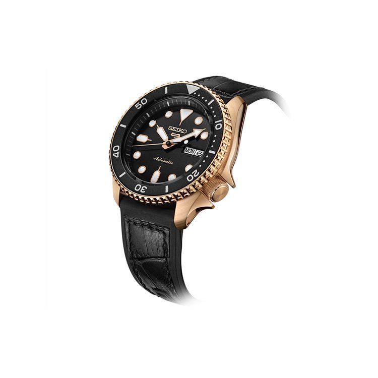 Seiko 5 Series Classic Fashion Mechanical Movement Silicone Strap Watch Men watches Black SRPD76K1