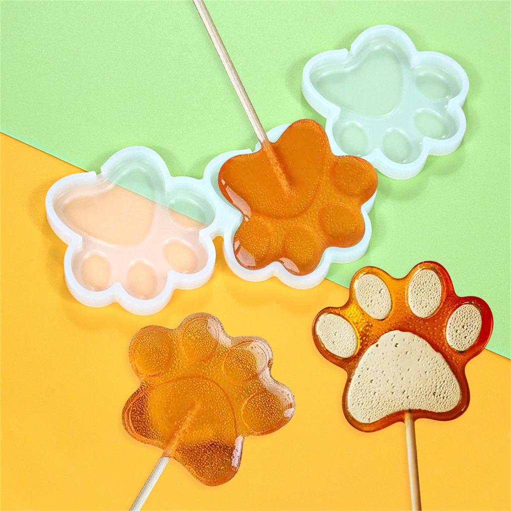 Silicone Lollipop Moulds Silicone Cake Mold Non-stick Animal Paw Shaped Chocolate Mould Candy Molds for Kitchen Baking