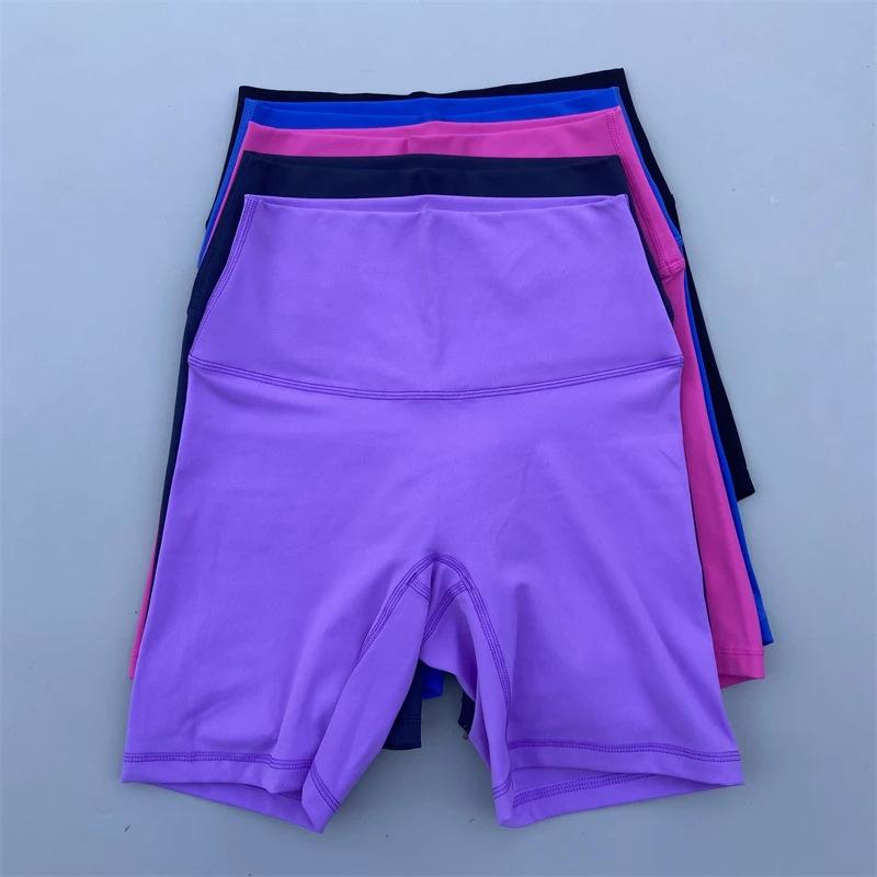 Women's High-Waist Double-Sided Brushed Cycling Yoga Shorts | Breathable, High Elastic, Anti-Exposure 4-Point Design