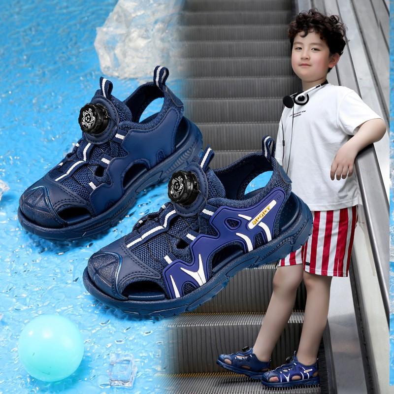 Kids Breathable Open-Toe Sandals Outdoor Play Lightweight Rubber Sole Sporty Closed-Toe Shoes Girls Boys