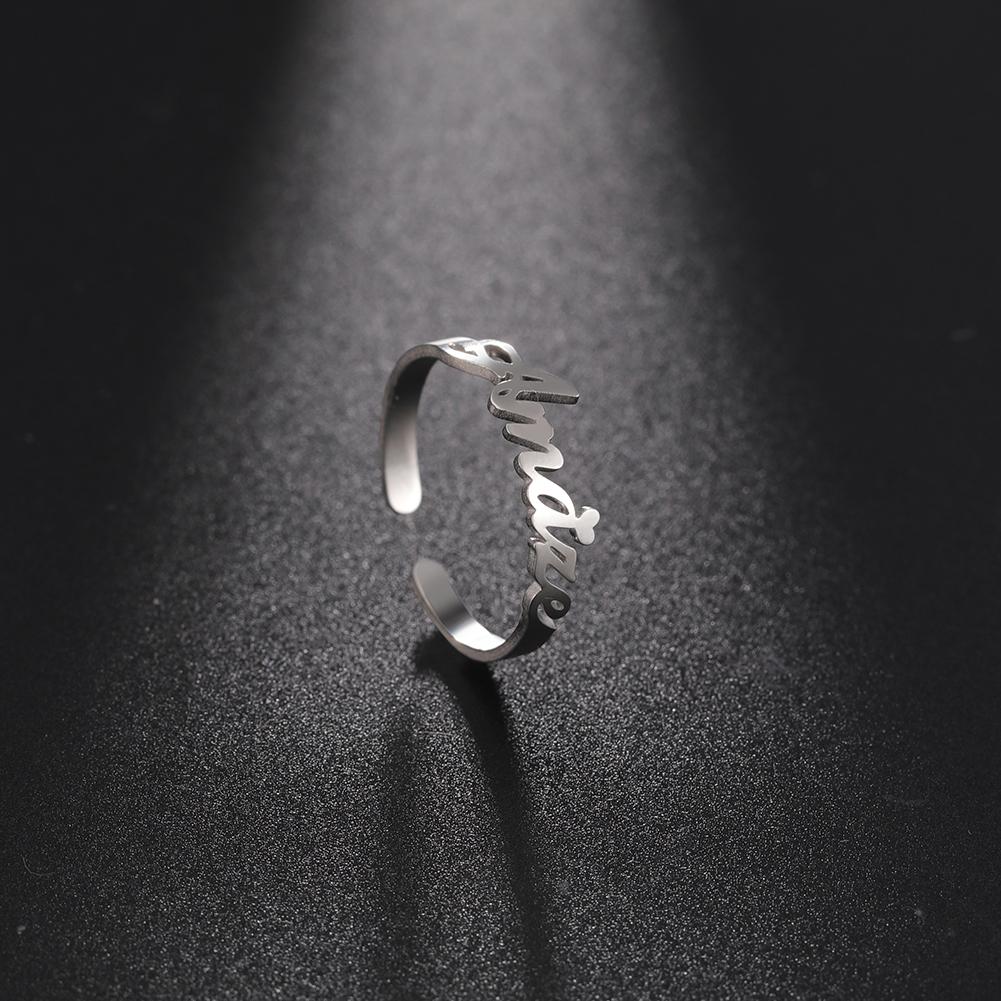 Custom 3 Double Finger Ring Personalized Family Couple Mother Father Gift For Women Men Gold Color Stainless Steel Jewelry