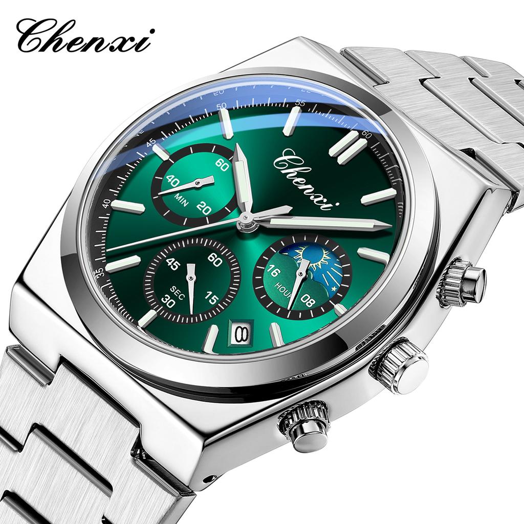 Luxury Watches for Man Quartz Business Men Watch Waterproof Luminous Stainless Steel Chronograph Men Clock