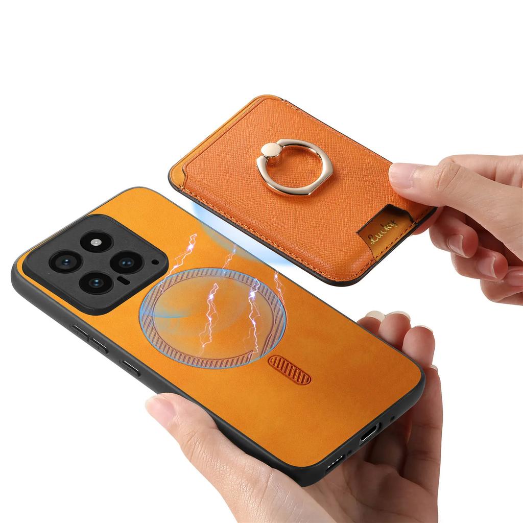 2 In 1 Vertical Card Solt Magnetic Ring Holder Wallet Case For Redmi Note 13 Pro Plus 12 11 13T POCO X6 14 Ultra Bag Stand Cover