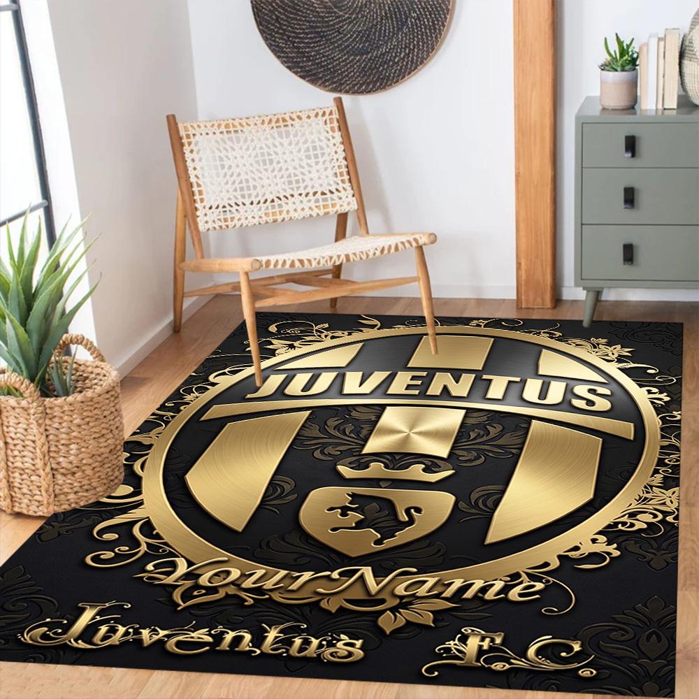 Juventus Customize Text Floor Rug Office Rug Suitable for Dormitory Entryway Outdoor Game Room Antislip Carpet Office Home Decor Gift for Festivals