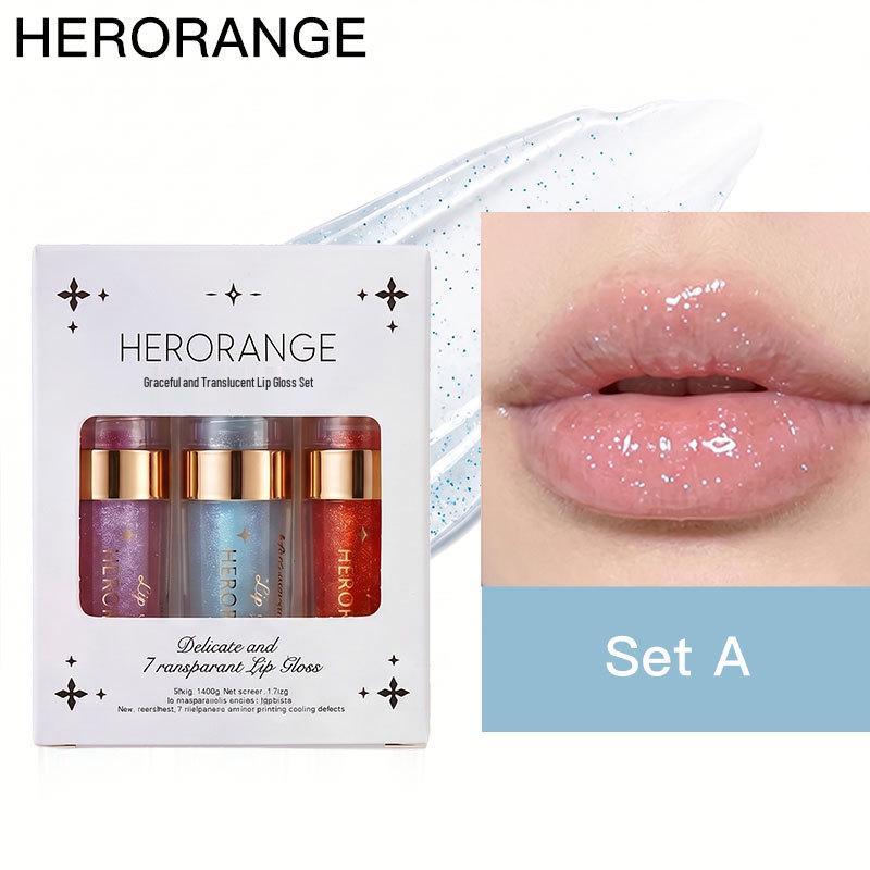 Elegant Clear Lip Gloss Set: Moisturizing, Hydrating, Non-Stick, Multi-Color, Glittering Shine, Mirror Finish.