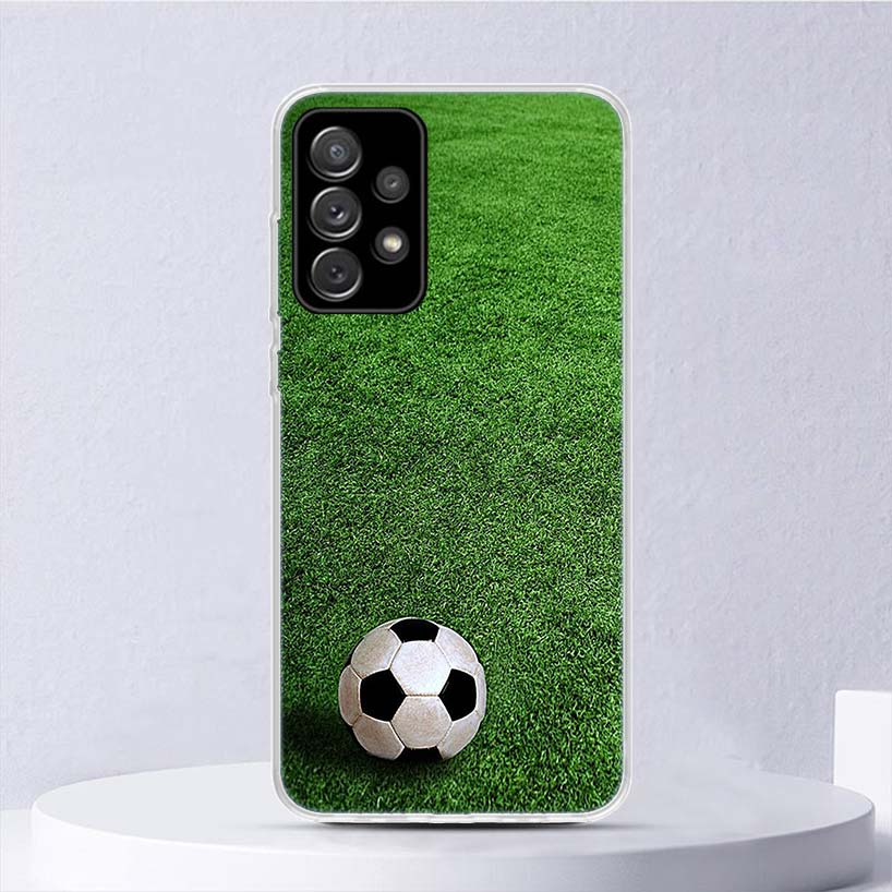 Coque souple avec motif ballon de football pour Samsung Galaxy A52 A53 A32 A22 A12 5G A33 A23 A13 A72 A73 A02S A03S A42 Co