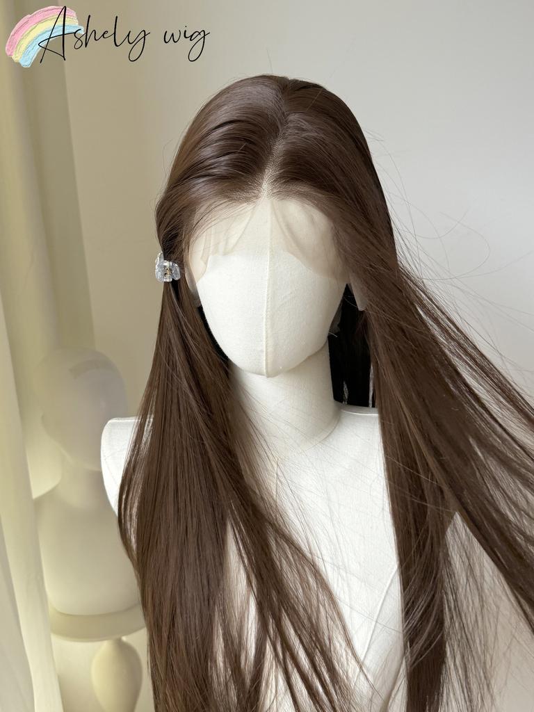 Ashely Deep Brown Hair Wig Same As Song Ji A 13*4 26inch Long Headband Wig Wear and Go Lolita Cute Glueless Synthetic Wigs