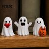 Decorative Figurines for Shelf Halloween Cute Ghost Figurine, Small Red Heart Pumpkin Bucket Statue, Funny Statue Resin Ornament Home Table
