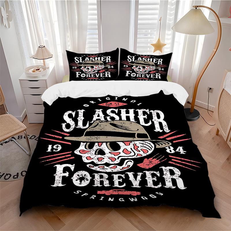 

3pcs A Nightmare on Elm Street Bedding Set, Soft Polyester Duvet Cover and Pillowcases Machine Washable Seasons all suitable 77 135x200cm