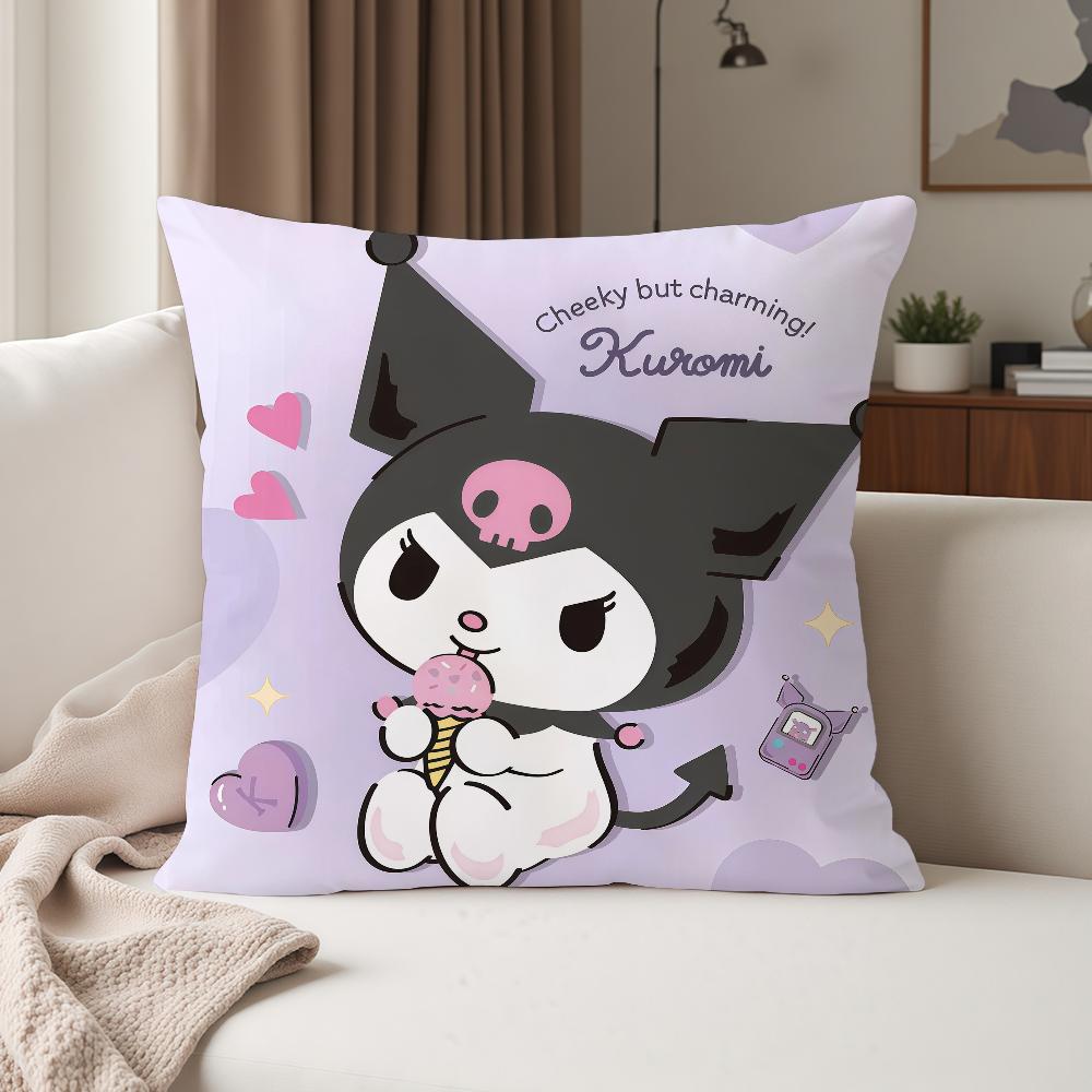 Cartoon Cute K-Kuromi Pillow Case Suitable For Bedrooms Living Rooms Cars Home Decoration