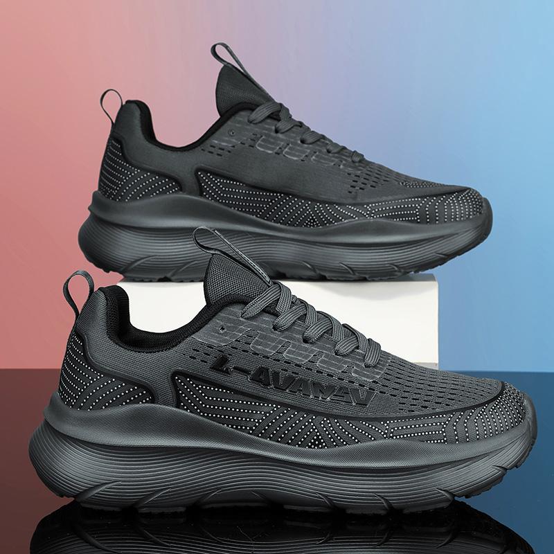 Men Running Shoes Breathable Outdoor Sport Sneakers Air Mesh Gym Elastic Knitting Vamp Tennis Shoes Zapatillas De Deporte