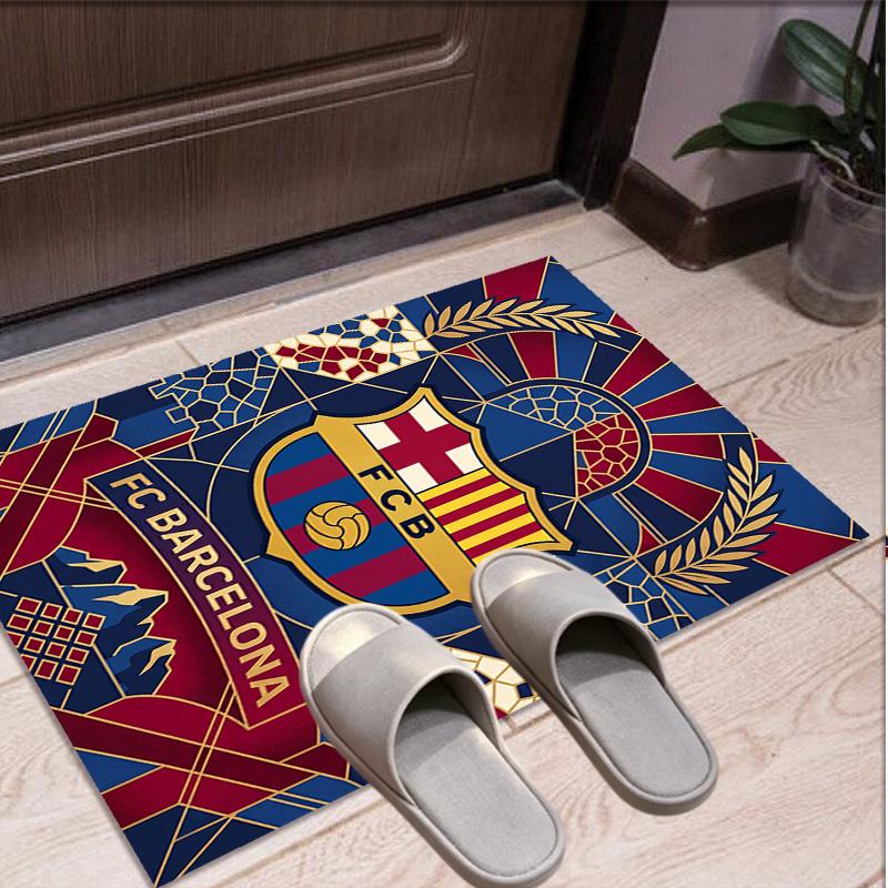 Barcelona FC Soccer Pattern Rug, Indoor/Outdoor Mat, for Picnic, Gameroom, Bedroom, Office, Living Room, Home Decor Carpet, Birthday Gift