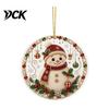 Festive Wall Hanging Christmas Acrylic Ornament, 2D Flat Double Side Printed Office Holiday Decorations Santa Snowman Pendant for Tree Window,