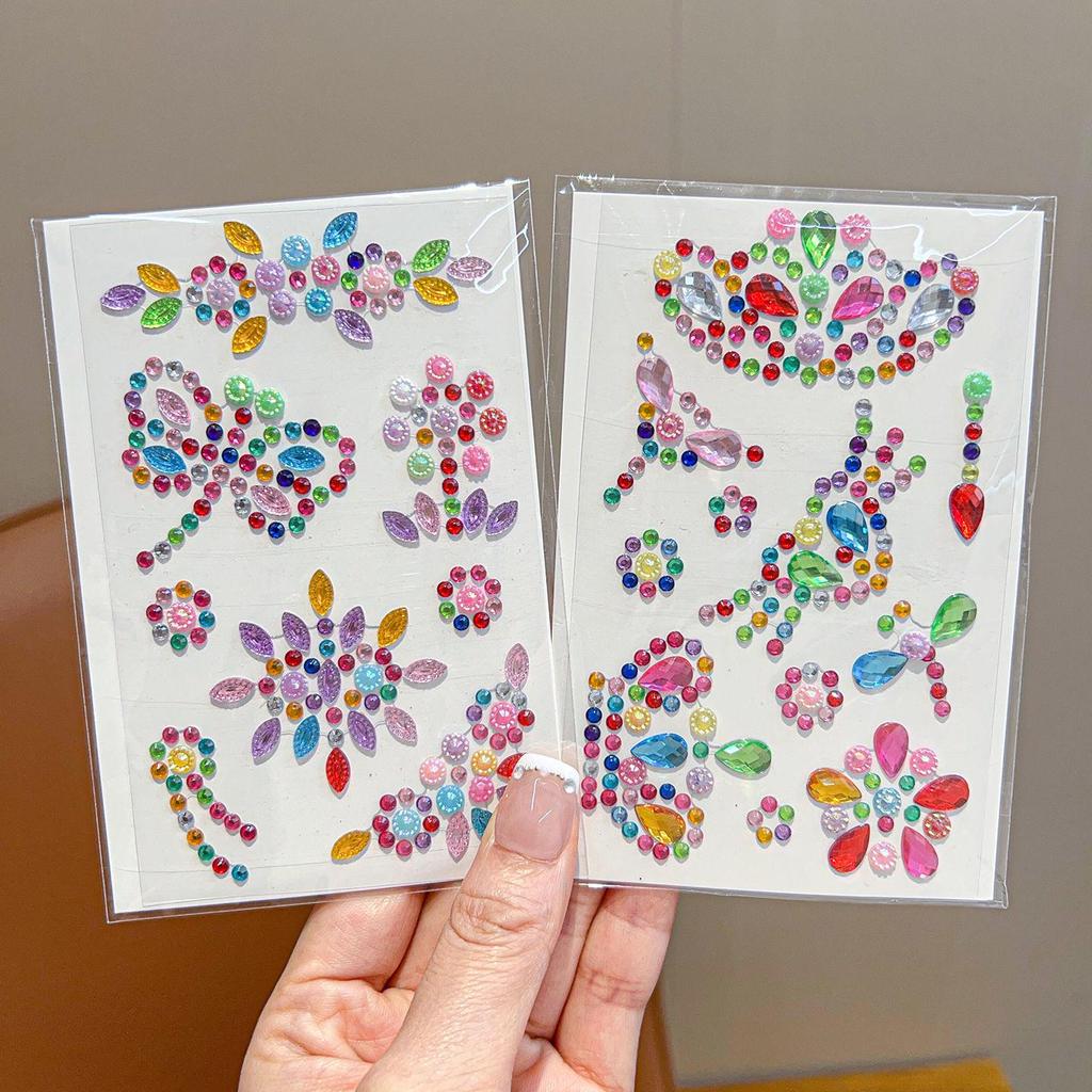 Acrylic Rhinestone Sticker Set: Heart, Crown, Butterfly, Moon, Animal Designs